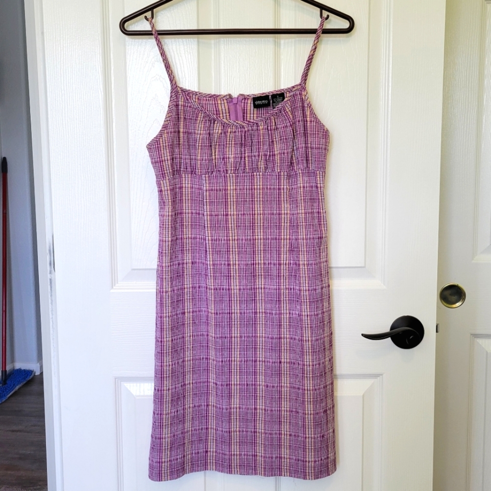 Xhileration semi-Fitted Sundress, Purple&Yellow